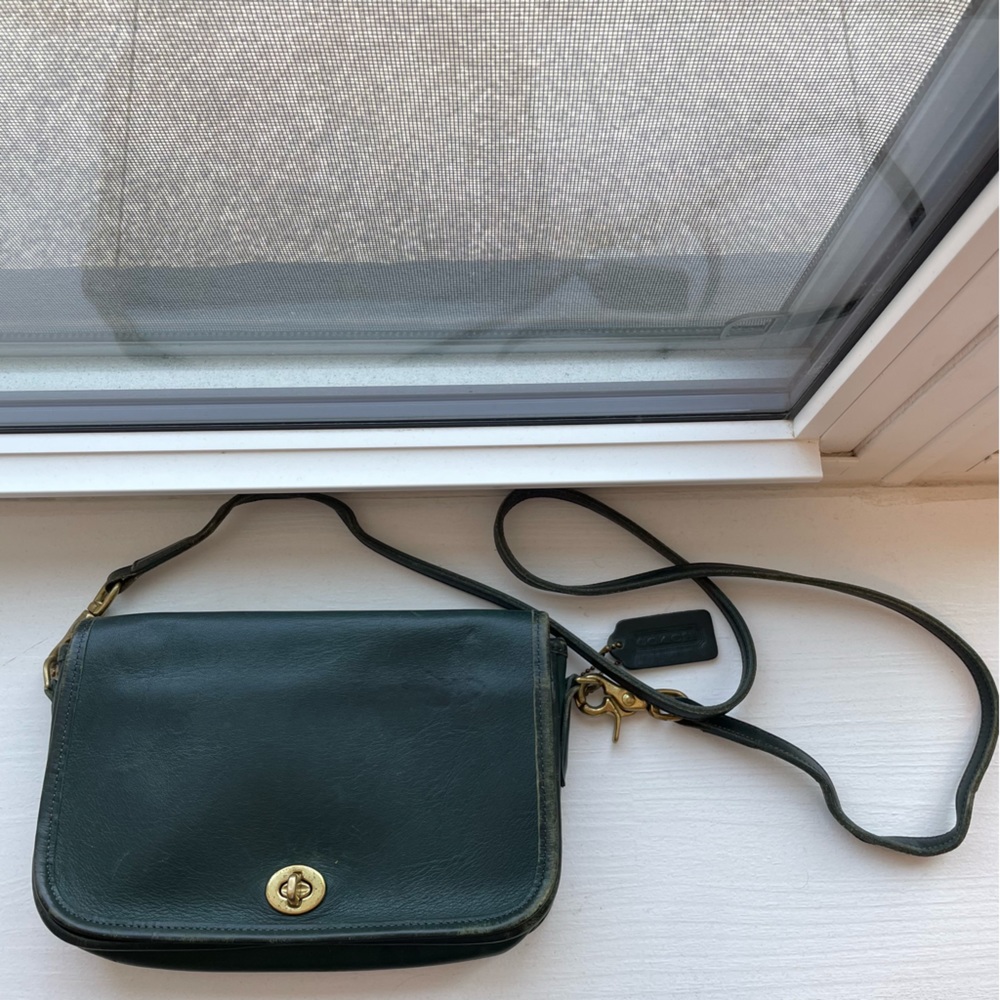 Vintage Coach Bottle Green “Penny” Convertible Bag